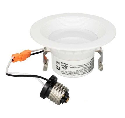 Task Lighting L-RC4-FR9-40 4" LED Trimmed Retro-Fit Recessed Can Light, Single-White, 900 Lumens/Fixture, 13 Watts, Higher Output, Cool White 4000K