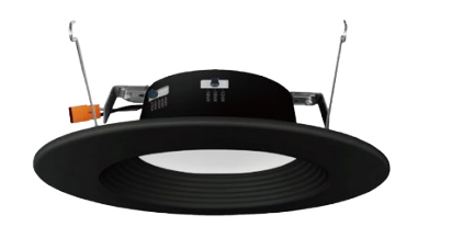 6"LED Baffle Wattage Tuning & CCT Selectable LED Retrofit Downlight - Black