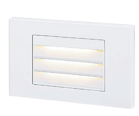 5W LED Step Light Selectable 3CCT (30K/40K/50K) Horizontal Face Plate Louver LED Step Light White Finish