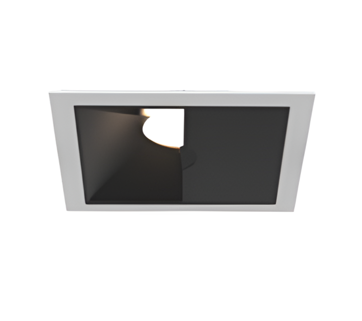 Eurofase OSC4ST02WL011535WCL 4-in 15W Oscar Square Wall Wash LED With Trim - 3500K - 120V-277V - (W) Wide - Clear Lens - White/Black
