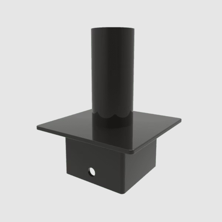 Eiko PA-5ST-BK Tenon Adapter for 5" Square Poles (Matte Black)