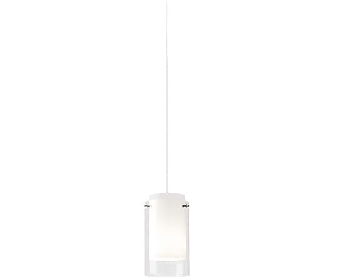 Visual Comfort Architectural 700TDECPCS-LED927 Modern 5" Echo LED Large Pendant Ceiling Light- 120V - CCT : 2700K Shade Color : Clear- Finish: Satin Nickel