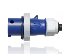 Leviton 330P6WLEVA 30A, 250V 2P, 3W, LEV Series Pin & Sleeve Plug w/ Screwless Clamp Assembly, Watertight, Blue Finish