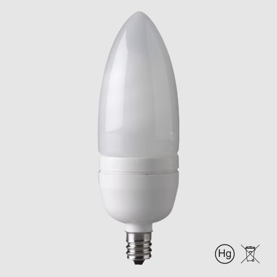 Eiko SP7B10/E12/27K 7W 120V Bullet Shaped Spiral Candelabra Base