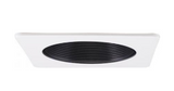 Elco Lighting EL2393B 3-Inch Square on Round Phenolic Baffle Trim, White Ring With Black Baffle Finish