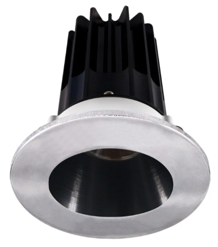 Lotus LED Lights LED-2-S8W2-3018K-2RRBK-2RTCH-60D 2 inch Recessed Downlight LED, Wattage 8W, Dim to Warm 3000-1800K, Lumens 600 lm, 60° Beam Angle, Black Reflector, Round Chrome Trim