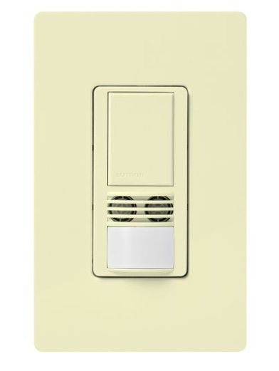 Lutron WMS-B102-V-AL Maestro Dual-Tech Motion Sensor Switch, Vacancy Only, TAA Compliant, 6A, 120-277V, 1 Pole/3-Way, Almond Finish