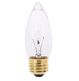 Feit Electric 25ETC-130 Clear Chandelier Straight Tip Light Bulb, Wattage 25W, Voltage ‎130V, Color Temperature 2700K,