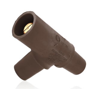 Leviton 16A22-UH 16 Series Taper Nose Multi-Way Connector, Cam-Type, Tapping Tee, 400A Max, Brown Finish