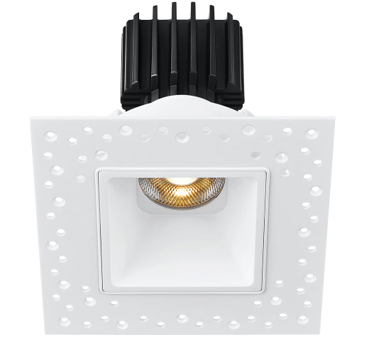Lotus LED Lights L3F-SDI-WH-LW24-5C98 Tangra 3" Fixed Square Deep Regressed Invisible White Trim, Lens White, Beam Angle 24°, Multi-Color Temperature, CRI98