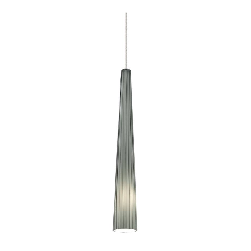 Visual Comfort Architectural 700FJZENSKS Modern 3" Zenith Freejack 1-lt Small Pendant Light - 12V - Color Option: Smoke - Finish: Satin Nickel