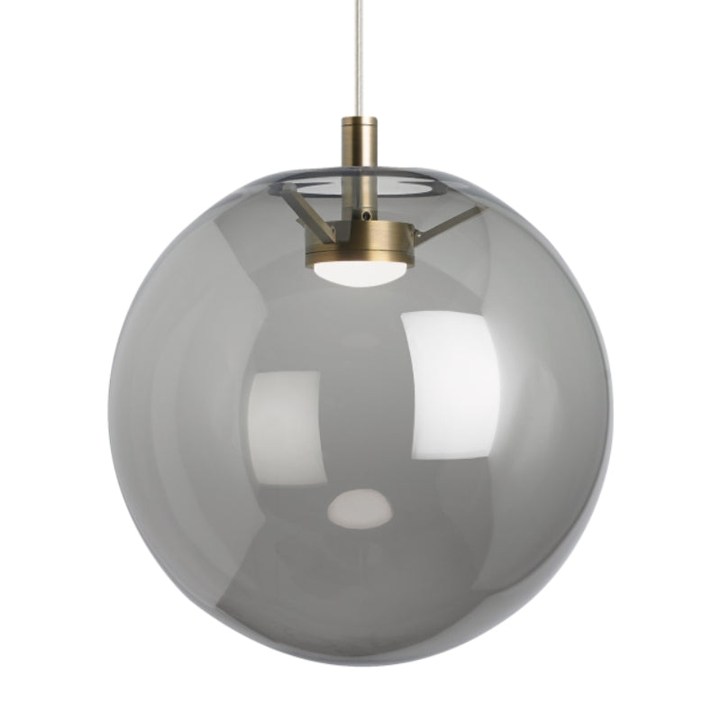 Visual Comfort Architectural 700TDPLNPKR Modern 14" Palona 1-lt Pendant Ceiling Light - 120V  - Color: Smoke - Finish: Aged Brass