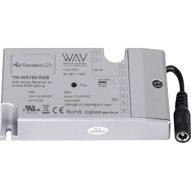 Task Lighting T-WAV-WR180-RGB 180-Watt WAV Smart Control 4-Wire Multi-Color RGB Lighting Smart Receiver, Zigbee Technology