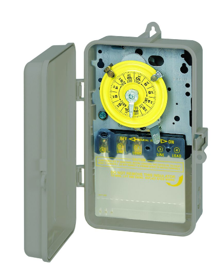 Intermatic T101P 24-Hour Mechanical Timer | 1-Pole, 40A, For Lights & Appliances