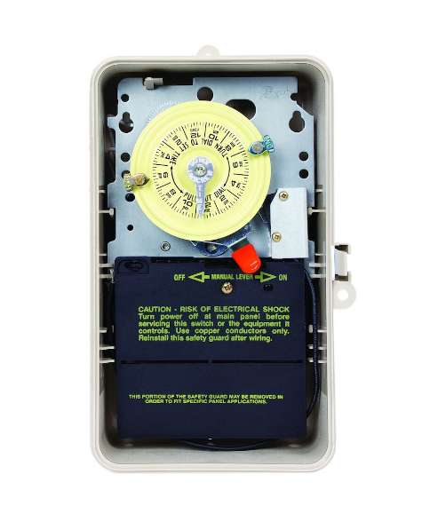 Intermatic T101P201 24-Hour 120V Mechanical Time Switch, SPST, Pool Heater Protection, Type 3R Plastic Enclosure