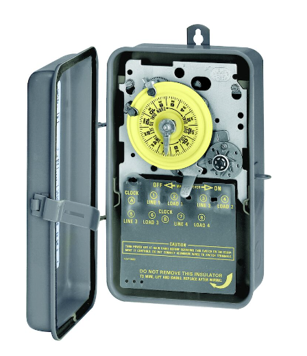 Intermatic T1205R 24-Hour Mechanical Time Switch, 480 VAC, 60Hz, DPST, Indoor/Outdoor Metal Enclosure, 1 Hour Interval