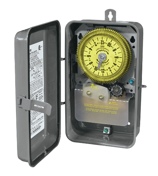 Intermatic T1975R 24-Hour Mechanical Time Switch with Skip-a-Day, 125 VAC, 60Hz, SPDT, Outdoor Metal Enclosure, 15 Minute Interval