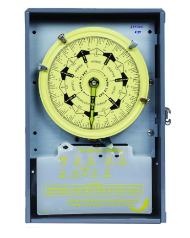 Intermatic T7402B 7-Day Mechanical Time Switch, 208-277 VAC, 60Hz, 4-SPST, Indoor Metal Enclosure, 3.5 Hour Interval