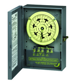 Intermatic T7801B 7-Day Mechanical Time Switch, 120 VAC, 60Hz, 2 NO/2 NC, Indoor Metal Enclosure, 3.5 Hour Interval