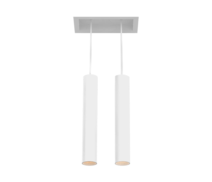 Eurofase TGO2T02SUSU1540 30W Square Tango LED Suspension With Trim - 2 Lights - 4000K - 120V/2777 - (M) Narrow 15° - (CL) Clear - White
