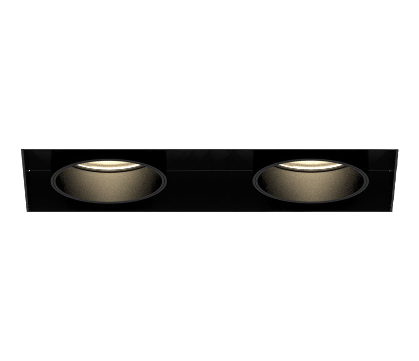 Eurofase TGO2TL01PDPD1535 30W Square Tango LED Pull Down Without Trim - 2 Lights - 3500K - 120V/2777 - (W) Wide 38° - (CL) Clear - Black