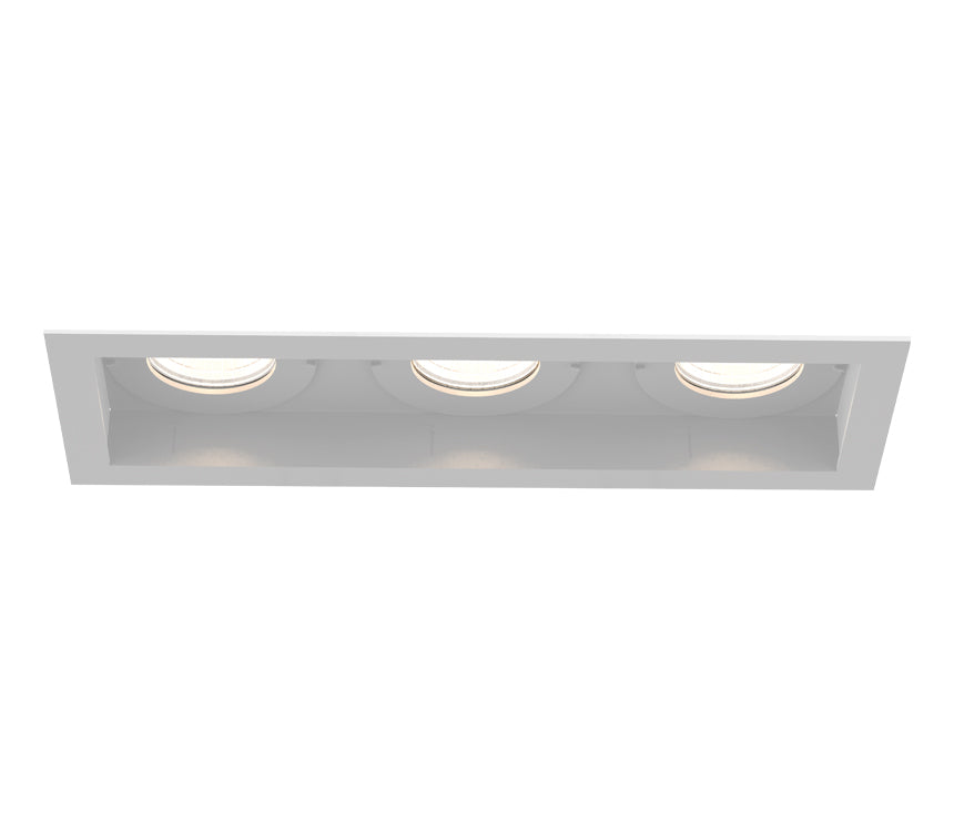 Eurofase TGO3T02RFRFF1527WCL 45W Square Tango LED Recessed Fixed Without Trim - 3 Lights - 2700K - 120V/2777 - (W) Wide 24° - (CL) Clear - Black