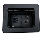 Lew Electric TBUS-5-B3 Cable Well Table Box W/ 1 Power, 1 HDMI & 2 Charging USB, Black