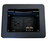 Lew Electric TBUS-5-B6 Cable Well Table Box W/ 1 Power, 1 HDMI, 1 DisplayPort, 2 Cat6, Black