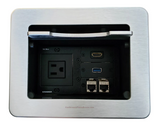 Lew Electric TBUS-5-S1 Cable Well Table Box W/ 1 Power, 2 Cat6, 1 USB &1 HDMI, Silver