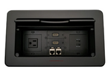 Lew Electric TBUS-6-B5 Conference Table Box, 1 Power, 2 Charging USB, 2 HDMI, 2 Data, Black