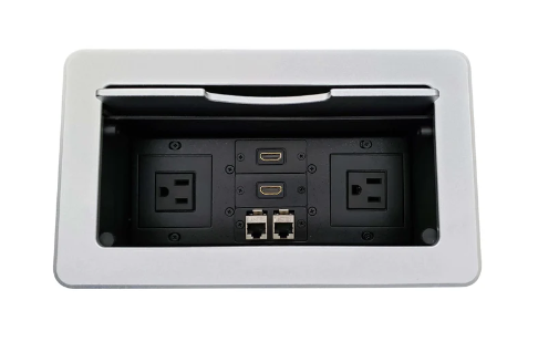 Lew Electric TBUS-6-S3 Conference Table Cable Cubby, 2 Power, 2 HDMI, 2 ...