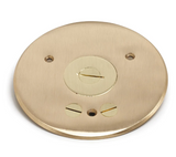 Lew Electric TCP-1-PC Seamless Flanged 3 Screw Plug Cover for 32 Series Floor Box, Brass