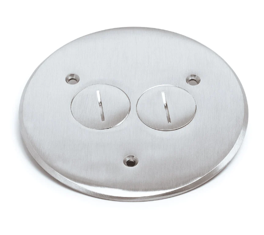 Lew Electric TCP-2-A Seamless Flanged 2 Screw Plug Cover for 32 Series Floor Box, Aluminum