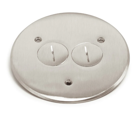 Lew Electric TCP-2-NS Seamless Flanged 2 Screw Plug Cover for 32 Series Floor Box, Nickel