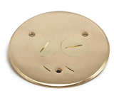 Lew Electric TCP-2-PC Seamless Flanged 4 Screw Plug Cover for 32 Series Floor Box, Brass