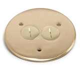 Lew Electric TCP-2 Seamless Flanged 2 Screw Plug Cover for 32 Series Floor Box, Brass