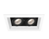 Eurofase Lighting TE112GU10-02 4-in MR16 Recessed Light with Trim, 2-Light, GU10, Wattage 100W, Voltage 120V, White/Black Finish