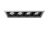 Eurofase Lighting TE134ALED-35-2-0N 104W Recessed Light w/ Trim, Linear, 4-Light, 20°, 120V, 3500K, Platinum/Black