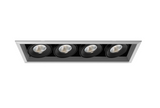 Eurofase Lighting TE134ALED-35-4-0N 104W Recessed Light w/ Trim, Linear, 4-Light, 40°, 120V, 3500K, Platinum/Black