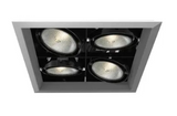 Eurofase Lighting TE134B-0N Recessed Light w/ Trim, Square, 4-Light, PAR30, Voltage 120V, Wattage 300W, Plat/Black Finish