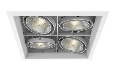 Eurofase Lighting TE134B-22 Recessed Light w/ Trim, Square, 4-Light, PAR30, Voltage 120V, Wattage 300W, White/White Finish