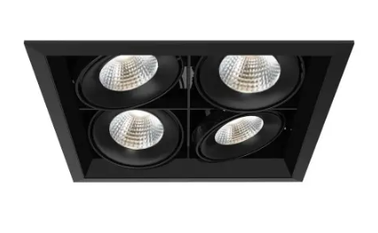 Eurofase Lighting TE134BLED-35-2-01 Multiple Recessed Downlight, Flood, Voltage 120V, Lumens 1000 lm, Color Temperature 3500K, Wattage 104W, Black Finish