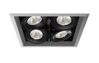 Eurofase Lighting TE134BLED-35-2-0N Recessed Light w/ Trim, Square, 4-Light, 20°, Voltage 120V, Color Temperature 3500K, Wattage 104W, PT/BK