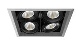 Eurofase Lighting TE134BLED-40-2-0N 104W Recessed Light w/ Trim, Square, 4-Light, 20°, 120V, 4000K, Platinum/ Black Finish