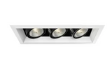 Eurofase Lighting TE163-02 150W Recessed Light With Trim, 3-Light, PAR20, 120V, White/Black