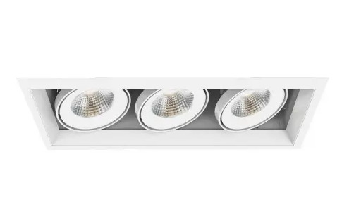 Eurofase Lighting TE163LED-35-2-22 14-in 60W Recessed Downlight, 3-Light, Flood, 120V, 3870 lm, 3500K, White