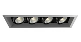 Eurofase Lighting TE164A-0N 200W Recessed Light w/ Trim, Linear, 4-Light, PAR20, 120V, Platinum/Black