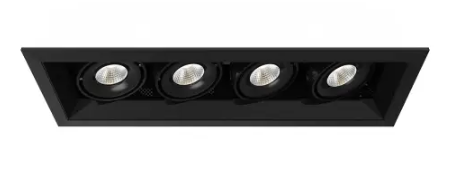 Eurofase Lighting TE164ALED-35-2-01 Recessed Downlight, 4-Light, Flood, Voltage 120V, Lumens 5156 lm, Color Temperature 3500K, Wattage 60W, Black Finish