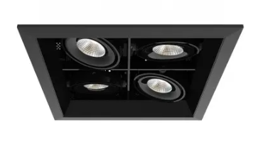 Eurofase Lighting TE164BLED-30-2-01 Recessed Downlight, 4-Light, Flood, Voltage 120V, Lumens 5156 lm, Color Temperature 3000K, Wattage 60W, Black Finish