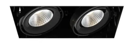 Eurofase Lighting  TE222LED-40-4-01 12-in 52W Recessed Downlight, 2-Light, Wide, 120V, 5000 lm, 4000K, Black Finish